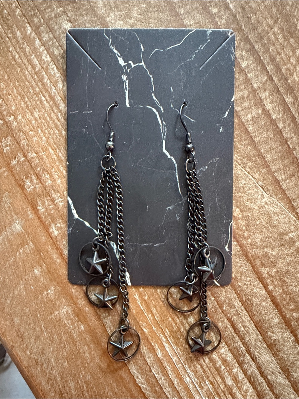 Star Dangle Chain Earrings